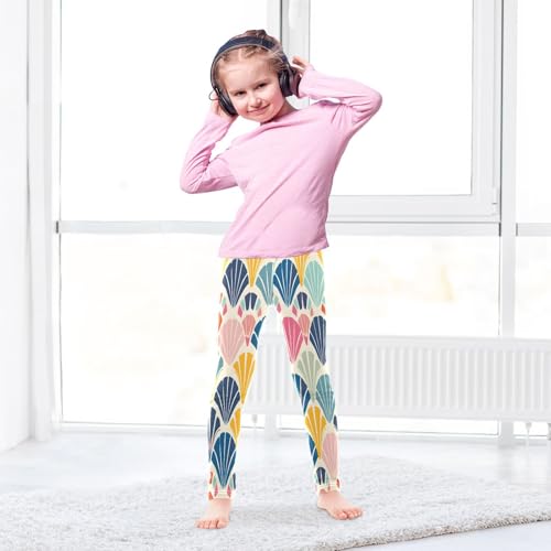 Bolaz Toddler Girls Leggings Printed Yoga Pants Leggings Geometric Shell Pattern for Kids4