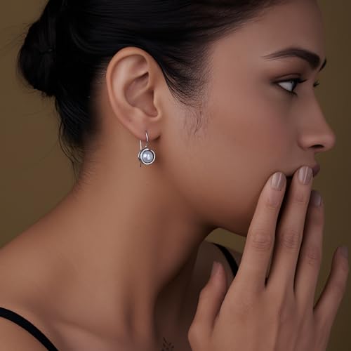 LeCalla 925 Sterling Silver Hammered Earrings for Women | Classic Handmade Textured Hammered Drop Dangle Earring Jewelry Gifts for Birthday Wedding Christmas3