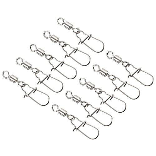 PATIKIL Fishing Rolling Swivel with Coastlock Snap, 20 Pack 50LBS Stainless Steel Silver Nickel Line Connector for Fishing