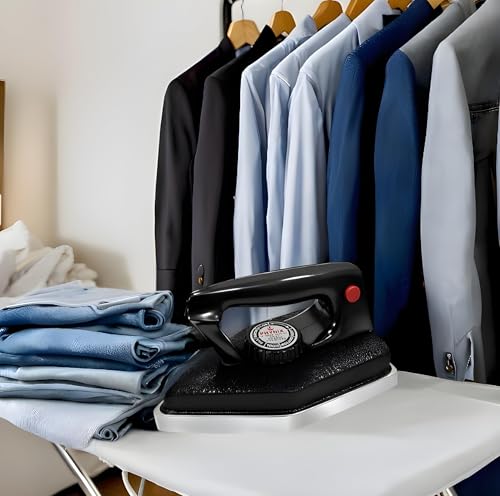 Image of Phynix 3.5 Kg Heavy Weight Dry Iron Press Box | Automatic Industrial Laundry Electric Iron with Cast Iron Base | 1000 Watts | 2 YEAR WARRANTY |for Home, Tailor, Hotels and Cloth Shop| Black