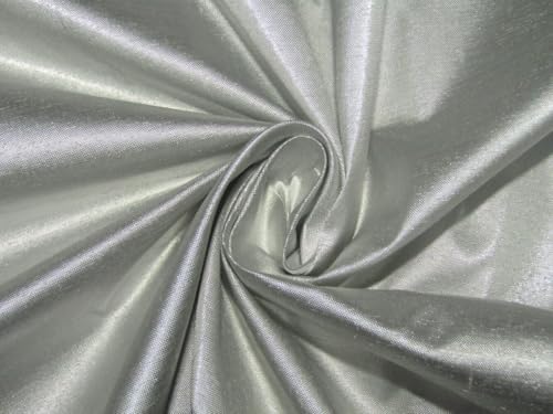 Soie Dupion - Argent métallisé - 111,8 cm de large - Référence DUP300