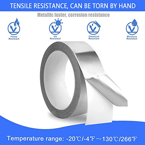 Youery Aluminium Klebeband, Selbstklebendes Alu-Klebeband-Aluband, Wasserdichtes- und hitzebeständiges Band zum Versiegeln, Reparieren und Isolieren (3cm*20m)
