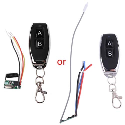 chenpaif Módulo Controlador, botón de Control Remoto inalámbrico Interruptor de luz Mini Receptor 3.6V 12V 24V 433MHz Módulo Controlador de transmisor