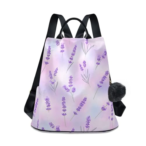 Sac à dos femme lavande de 17L avec système antivol et poches latérales