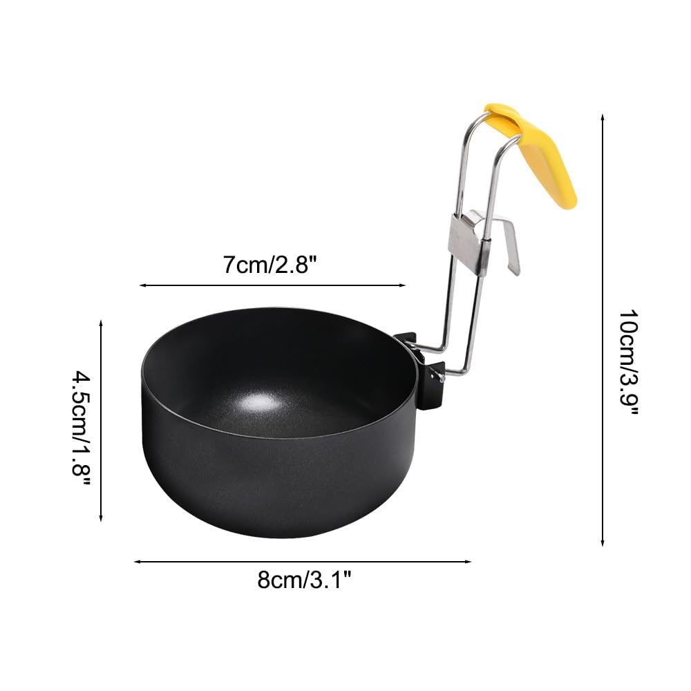 Cuociuova, Anello per Uova in Acciaio Inox, Caldaia per Uovo Antiaderente con Orecchio Appeso Pieghevole e Pennello Olio per Cucina
