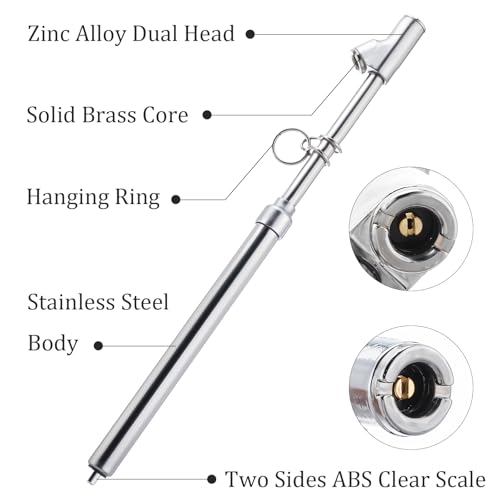 Image of Truck Tire Pressure Gauge,Heavy Duty Pen Tire Gauge Range to 150PSI /10Bar,Dual Head Air Pressure Gauge - Pack of 2