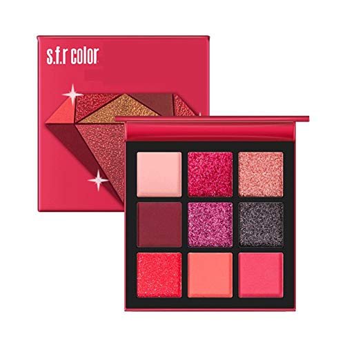 BKSYOFU Maquillaje metal mate sombra de ojos paleta maquillaje pinceles 9 color brillo pigmentado sombra sombra paleta maquillaje paleta(3-Pack)