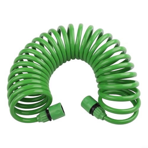 GANCEI Manguera de jardín en espiral, manguera de flujo en espiral flexible y ligera, equipo de riego de flores, tubo retráctil de manguera de bobina de jardín (7,5 m)