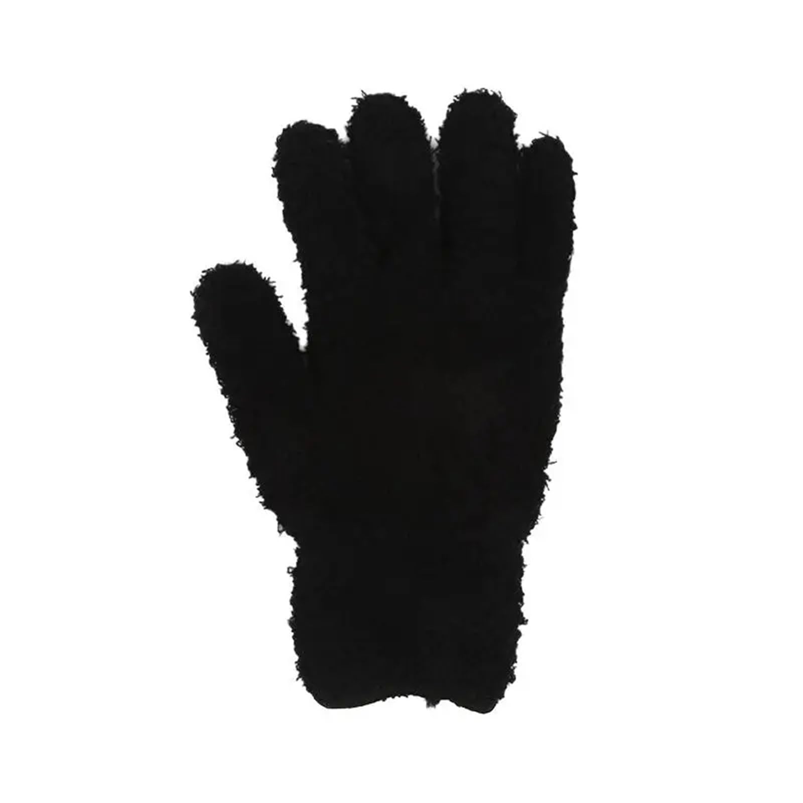 WWYYZAYC 3Pairs Cleaning Gloves Microfiber Coral Fleece Car Grooming Solid Five Finger Removal Housework Absorbent(Black)
