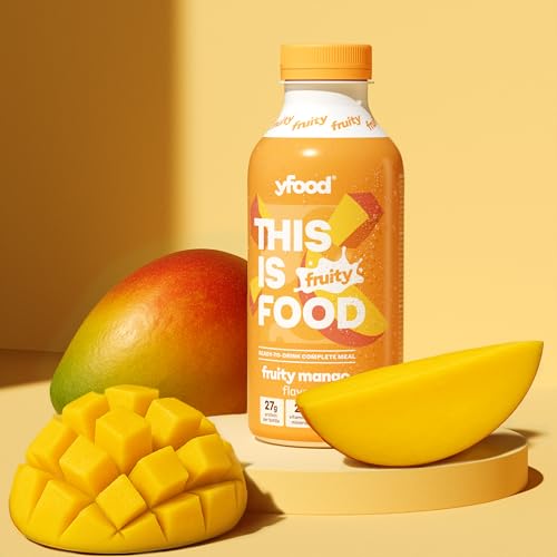 yfood Fruity - ready to drink meal with 27 g protein, vitamins and minerals - perfect for stressful days - 6 x 500 ml (Fruity Mango)