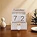 SM SunniMix Calendar Wooden Wood Block Calendar Desk Rustic Desktop Standing Calendar for Club Bedroom Bar Birthday Living Room, Pineapple