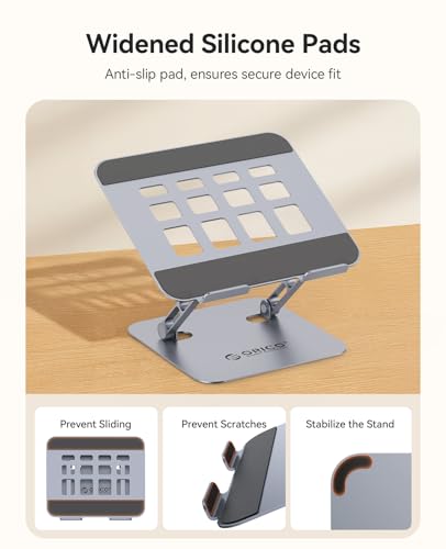 ORICO Ergonomic Laptop Stand for Desk, Height Adjustable Riser, ST11-Gray - image 5