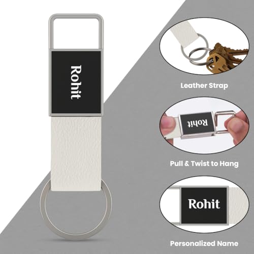 Image of Giftana Personalised Pen, Diary, Bottle 500ml, Card Holder, Keychain with Name, 5 in 1 Customized Name Birthday Gift Set for Doctors and Husband, Customised Corporate Gift for Employee - White