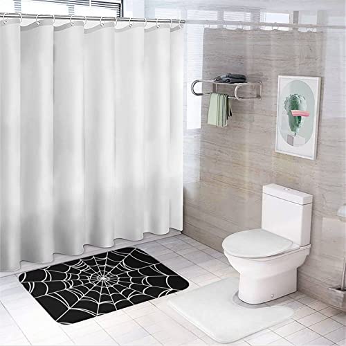 Xuwu Halloween Spider Web Door Mat Rug Front Door Mat Non Slip Goth Bath Mat For Bathroom Kitchen Indoor Outdoor 23.6 X 15.7 Inch #TOP4