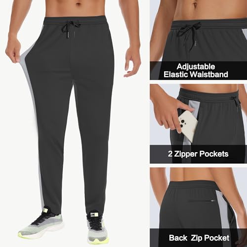 JWM Men's Sweatpants Zipper Legs Bottom - Tapered Track Traning Running Athletic Workout Basketball Slim Fit Pant Zip Pockets3