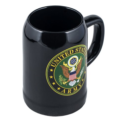 Taza de cerámica Stoneware Army 20 onzas negra miniatura 2