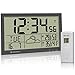 Produktbild Bresser Wetterstation Funk mit Außensensor MyTime Jumbo LCD Wetter Wanduhr mit Außensensor und extra großen Ziffern für Tisch und Wandmontage, grau