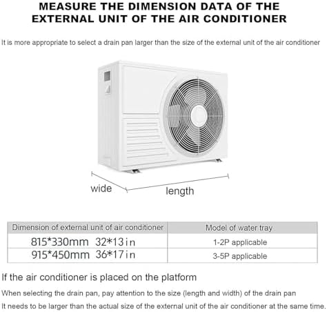 Air Conditioner Drip Pan - Rectangular Plant Tray for Pots, AC Water Collection & Drainage Pan with Drain Fitting Kit (3-5p, 400cm Hose) - Essential Home Accessory