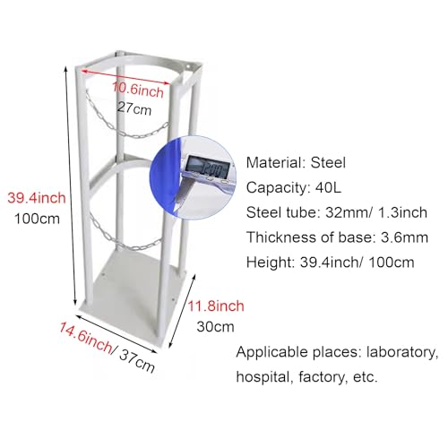 Support de bouteille de gaz en acier avec chaîne de sécurité de 27 cm - 2