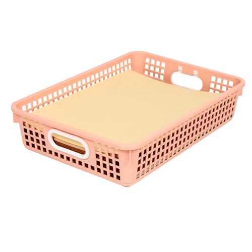 Image of Really Good Stuff Small Desktop Paper Storage Baskets, 14 inch x 10 inch x 3.25 inch | 6-Pack, Boho Group Colors, Mesh Baskets for Classroom or Home, Secure Papers Crease-Free