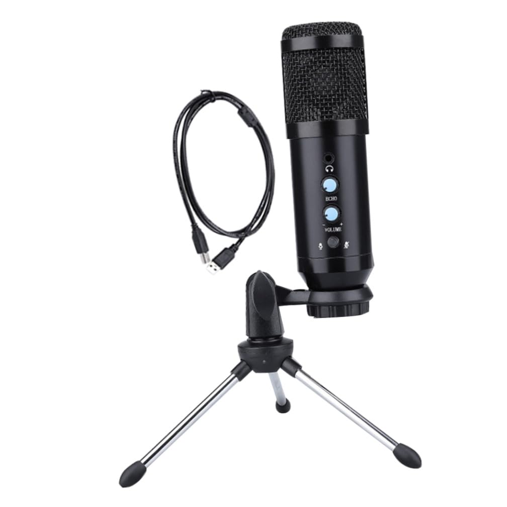 Hemobllo 1Satz USB Kondensatormikrofon mit Halterung Desktop Mikrofon für PC Gaming Streaming Rauschunterdrückung Sprachübertragung Kompatibel mit Computer Handy Tablet