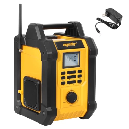 Mellif Jobsite Radio Speaker, Compatible with DeWalt 20V MAX Battery, IPX54 Waterproof Portable Wireless Stereo,Strong Signal Reception, AM/FM, TWS, 100ft Range, AC/DC Powered(Tool Only)