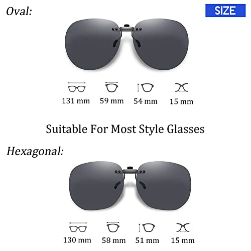 Clip On Sunglasses Polarized Over Prescription Glasses Unisex Rimless Non-Flip Up3