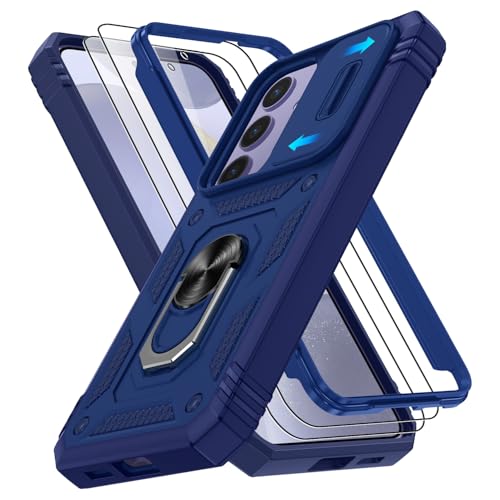 Coque Samsung S24 Plus bleu antichoc militaire verre trempe ecran protecteur