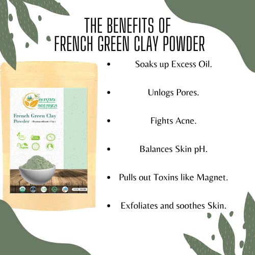 Herbs Botanica French Green Clay Powder Montmorillonite Clay Skin Softening Mask, 5.3 g (Pack of 1) - Image 3