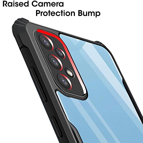 Image of TheGiftKart Shockproof Crystal Clear Back Cover Case for Samsung Galaxy A53 5G | 360 Degree Protection | Protective Design | Transparent Back Case Cover (PC & TPU, Black Bumper)