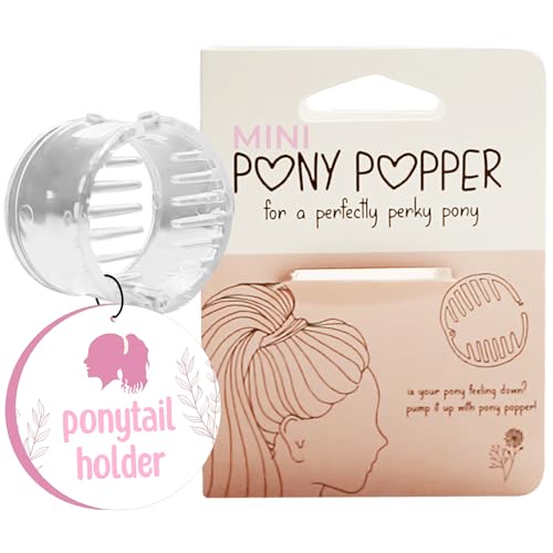Mini Pony Popper Clip - High Ponytail Holder for Volume & Lift - Versatile for All Hair Types Ponytail Tool for Thick & Long Hair - Easy-to-Use Hair Styling Accessories for Women Clear Pony Popper