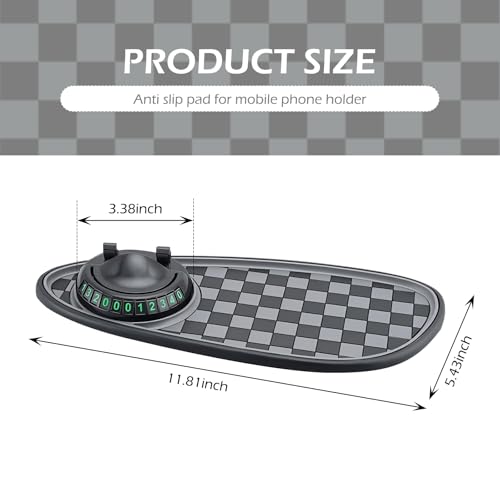 SLIMI 1 PC Multifunction Car Anti-slip Mat, Car Dashboard Phone Holder, Anti-slip Rubber Organizer Pad with Temporary Parking Numbe, Universal Dashboard Accessories, for Most Cars (Black #01) - image 2