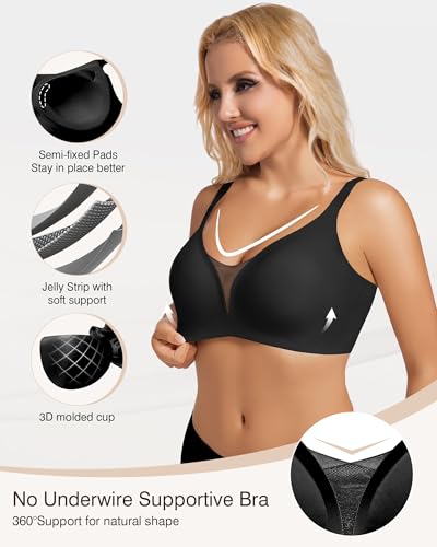 Womens Wireless Bras V Mesh Push Up No Underwire Bralette Seamless Supportive Tshirt Bra Everyday Bras2