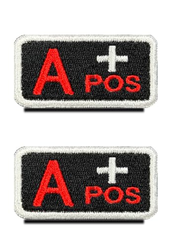 Écusson tactique A+ positif brodé avec scratch pour trousse de secours lot de 2