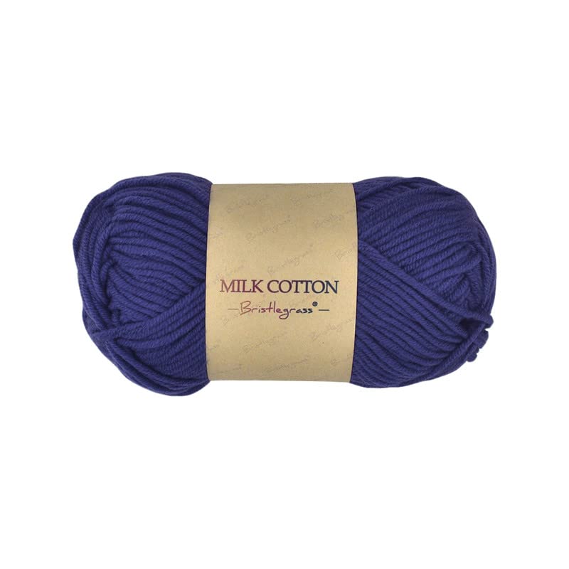 Bristlegrass Ink Blue Soft Wool Yarn for Crocheting & Knitting - Super Bundle with Saver Yarn, Pom-Poms, Stitch Markers (1.76Oz, 115 Yds) — image 1