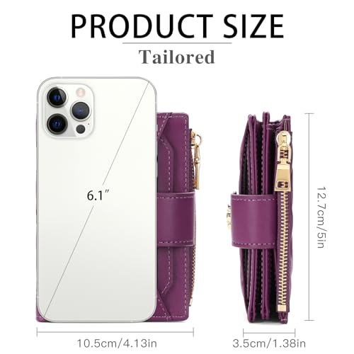 Image of RNIEGA Small Wallets for Women Leather Bifold Wallet Women RFID Blocking Purse Credit Card Holder with 15 Card Slots and ID Window Coin Pocket