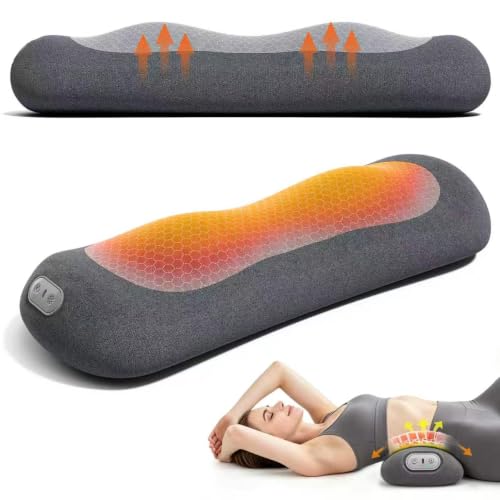 Yunari 2026 Upgraded Cordless Triple Fusion Back Massager Lumbar Support Pillow with Heat Vibration and Dual Airbag Stretching Ideal for Home Office Car and Travel(Gray 5.79/10.91/7.68)