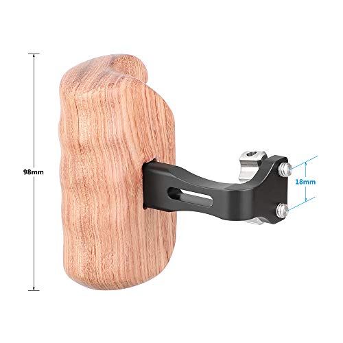 Image of CAMVATE Wooden Handgrip with 1 /4 inch Thumbscrew Connection for Camera Cage Rig (Right Hand)