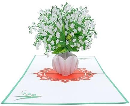 Miniatura 4 de ETA Lily of the Valley - Tarjeta desplegable 3D de feliz cumpleaños con diseño de flores, para el día de la madre, mejores deseos para mamá, mujeres