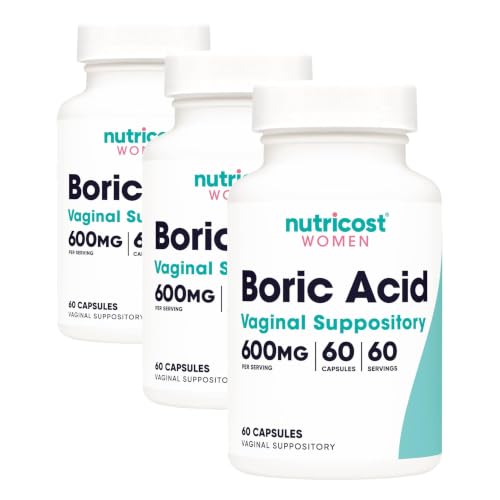 Image of Nutricost Boric Acid (600mg) 60 Capsules GMO-Free (Pack of 3)
