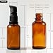 Imagen de 6 botellas de 30ml de vidrio ámbar con bomba vacía rellenable de loción dispensadora de botellas de viaje para artículos de tocador viales de almacenamiento de cosméticos para aceite esencial líquido