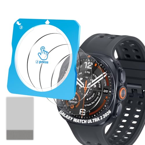(3 Pack) Orzero Tempered Glass Watch Screen Protector Compatible for Samsung Galaxy Watch Ultra 2 2026 47mm, Protector De Pantalla [EZ Install] with Auto Alignment Tool 9H Hardness High Definition Anti-Scratch Bubble Free