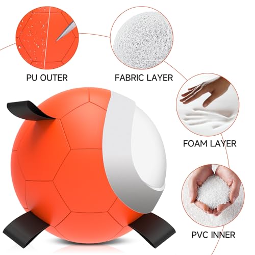 Image of QDAN Herding Ball for Dogs, 25 inch Dog Balls with Straps, Giant Dog Toys Horse Toy, Dog Herding Ball for Australian Shepherd, Orange