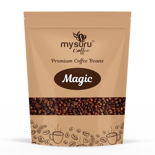 Image of Mysuru Coffee Premium Whole Roasted Beans [250g - MAGIC] Pure Arabica - 40% | Robusta - 60% Cafe Blend Medium Roast Fresh Single Origin Coffee