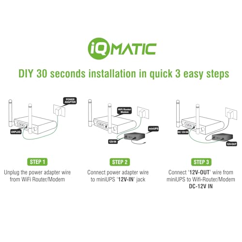 IQMATIC Mini UPS | Up to 4 Hours Backup with 12 Months Warranty | Compact UPS for 12V (0.5A-3A) WiFi Router & Broadband Modem | Zero Lag Power... - Image 5