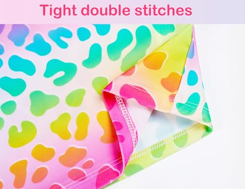 Girls Bathing Suits Two Pieces Bikini Set Swimsuits Size 6-7 Years Old Rainbow Leopard Beach Swimwear for Swimming4