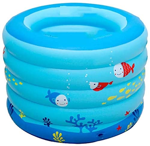 PP Portable Baby Bathtub,Inflatable Small Home Swimming Pool,Infant Shower Basin with Soft Cushion Central Seat,Toddler Lounge Garden Decor Outdoor Backyard Summer Party
