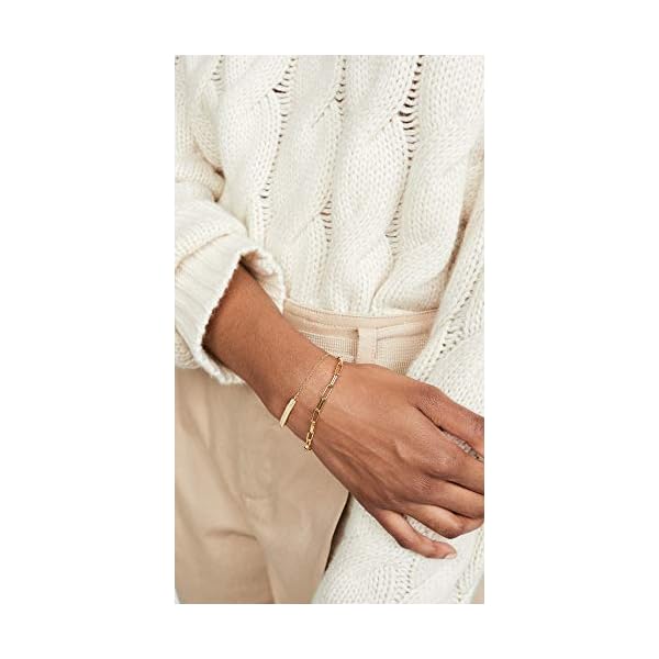 gorjana Women's Parker Paperclip Link Chain Bracelet, 18k Gold Plated, Signature Clasp