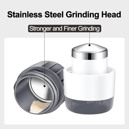 Image of DUBSTAR 3-in-1 Pill Crusher Pill Grinder, Pill Crusher Fine Powder with Brush, Pill Crushers for Elderly with Pill Cutter and Storage, Pill Cutter Splitter for Small or Large Pills (Grey)