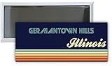 Germantown Hills Illinois Souvenir 4.75x2-Inch Rectangle Fridge Magnet Retro Design